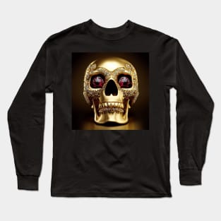 Gold Skull and Rubies. Long Sleeve T-Shirt